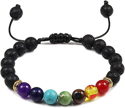 Pulseras de roca de lava 7 chakras - additional image 5