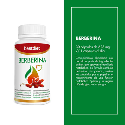 SUP Berberina 30 Cápsulas -  Regulador de Glucosa, Colesterol y Peso | Antioxidante Natural - additional image 5